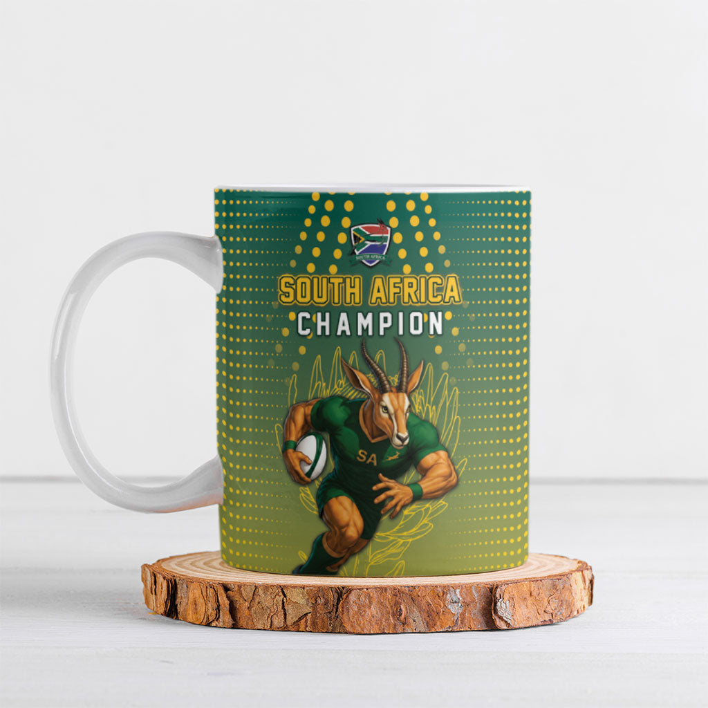Custom South Africa Rugby Ceramic Mug Go Springboks Mascot Champion