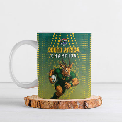 Custom South Africa Rugby Ceramic Mug Go Springboks Mascot Champion