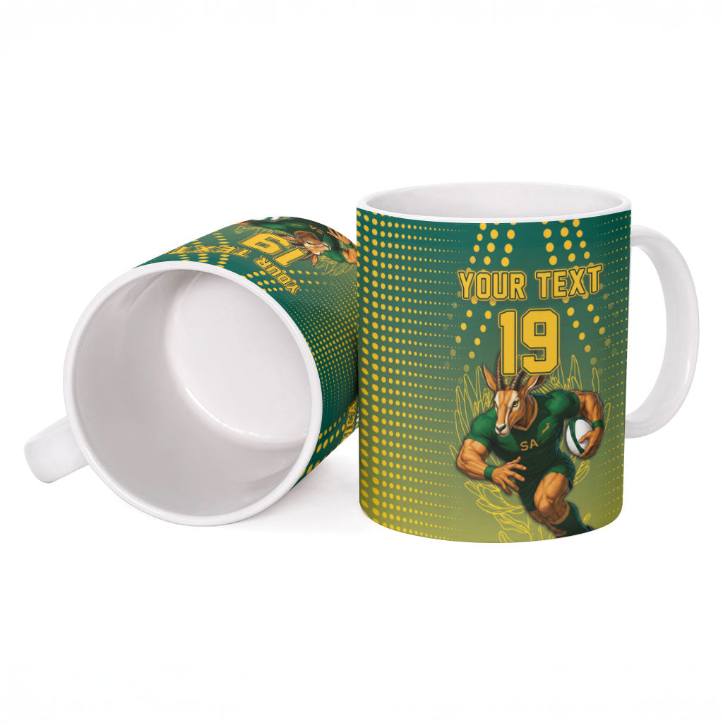 Custom South Africa Rugby Ceramic Mug Go Springboks Mascot Champion