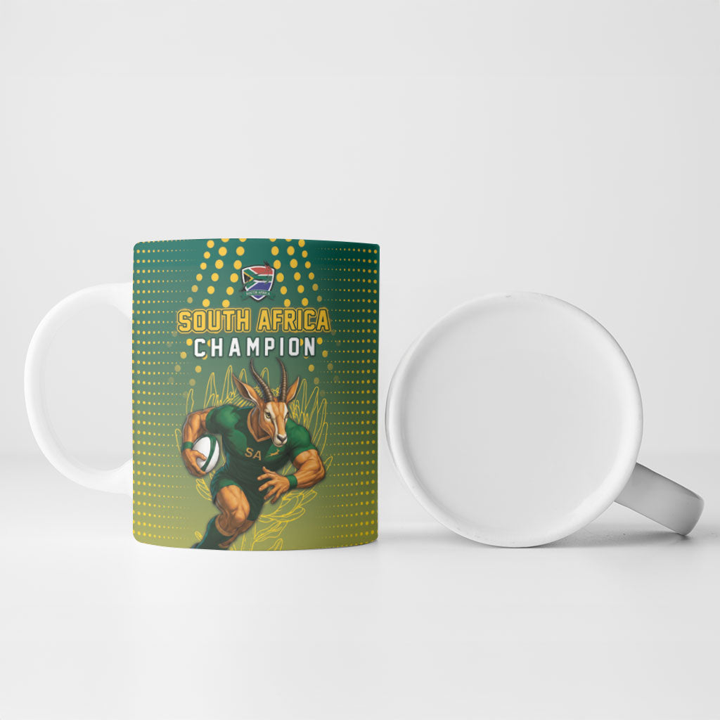 Custom South Africa Rugby Ceramic Mug Go Springboks Mascot Champion