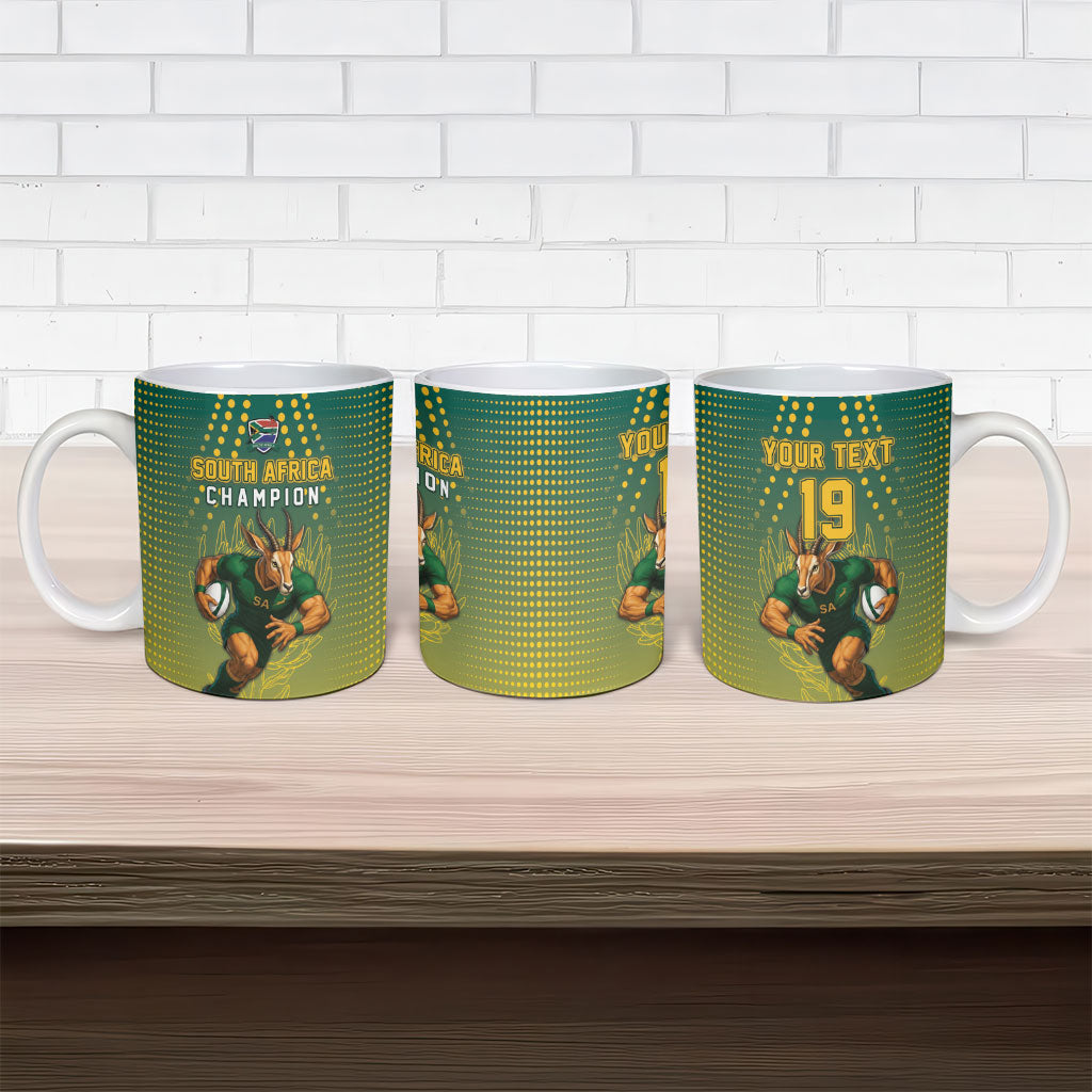 Custom South Africa Rugby Ceramic Mug Go Springboks Mascot Champion