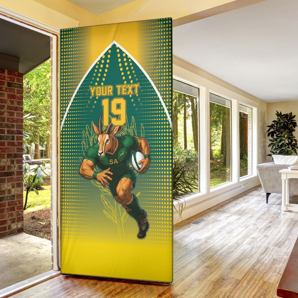 Custom South Africa Rugby Door Cover Go Springboks Mascot Champion
