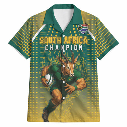 Custom South Africa Rugby Hawaiian Shirt Go Springboks Mascot Champion