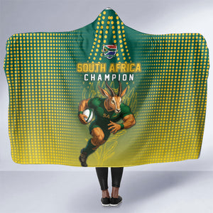 South Africa Rugby Hooded Blanket Go Springboks Mascot Champion