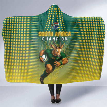 South Africa Rugby Hooded Blanket Go Springboks Mascot Champion