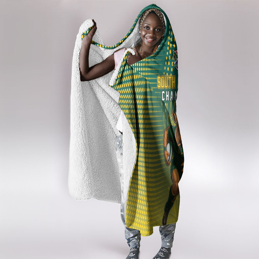 South Africa Rugby Hooded Blanket Go Springboks Mascot Champion