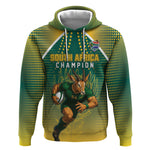 Custom South Africa Rugby Hoodie Go Springboks Mascot Champion