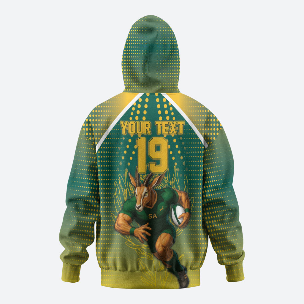 Custom South Africa Rugby Hoodie Go Springboks Mascot Champion