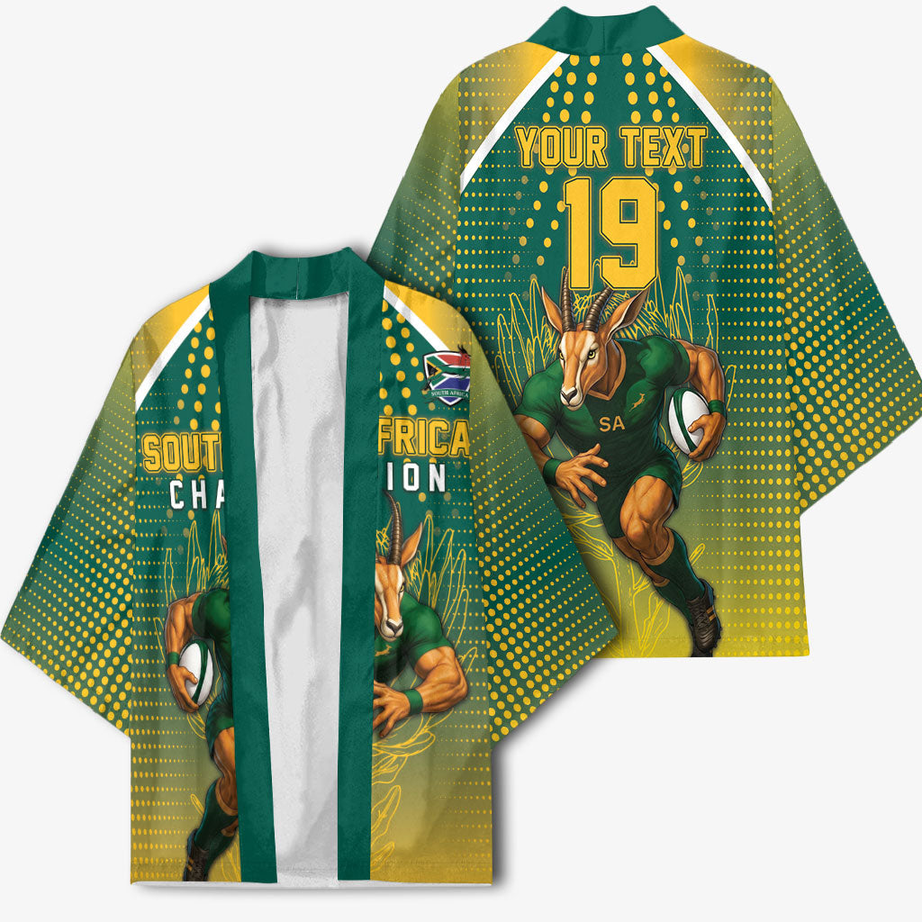 Custom South Africa Rugby Kimono Go Springboks Mascot Champion