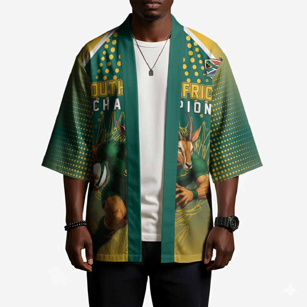 Custom South Africa Rugby Kimono Go Springboks Mascot Champion