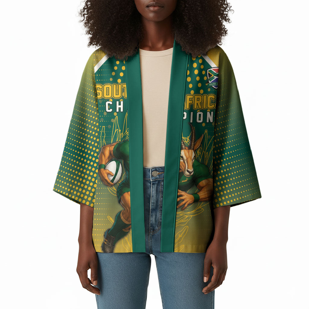 Custom South Africa Rugby Kimono Go Springboks Mascot Champion
