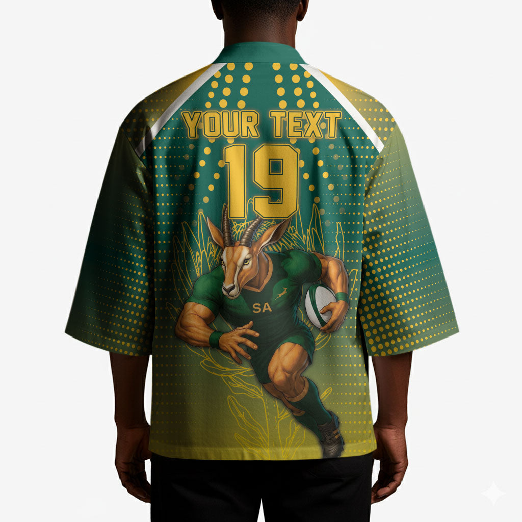 Custom South Africa Rugby Kimono Go Springboks Mascot Champion
