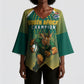 Custom South Africa Rugby Kimono Sleeve Blouse Go Springboks Mascot Champion