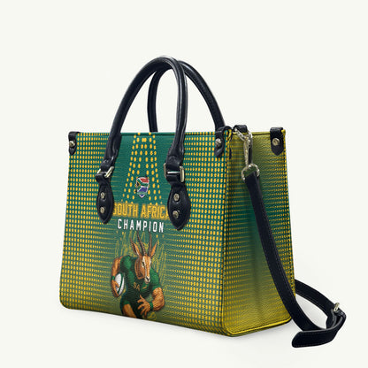 South Africa Rugby Leather Bag Go Springboks Mascot Champion