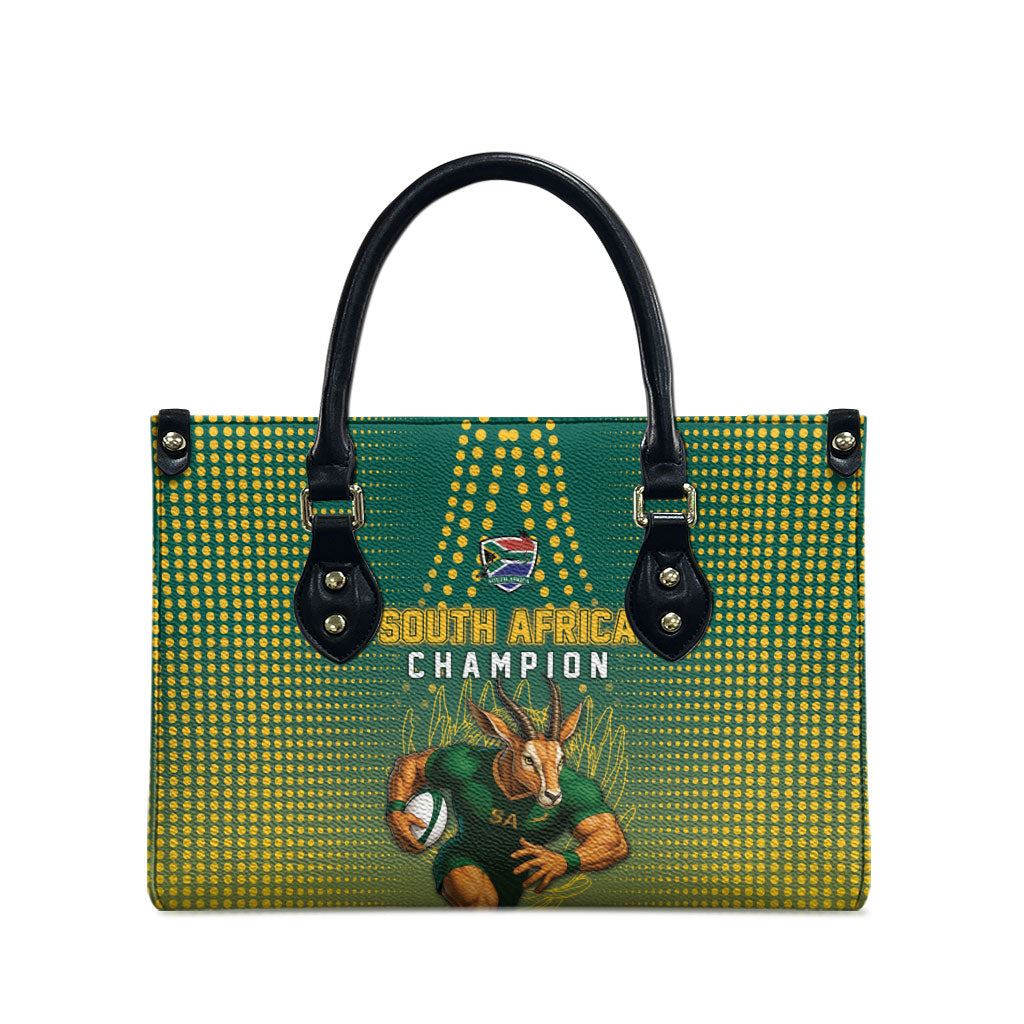 South Africa Rugby Leather Bag Go Springboks Mascot Champion