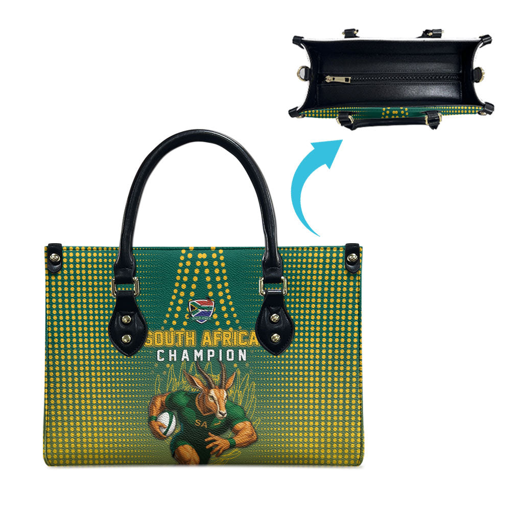 South Africa Rugby Leather Bag Go Springboks Mascot Champion