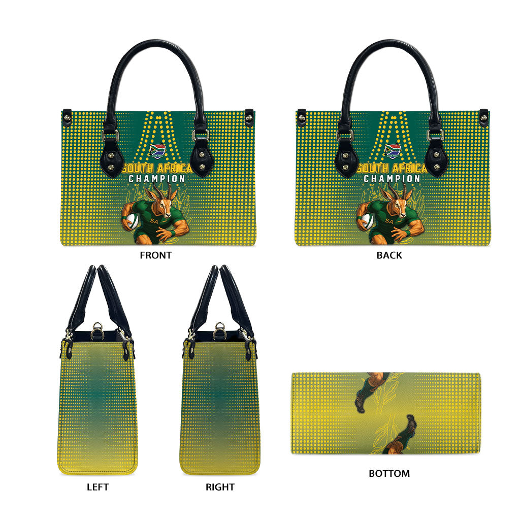 South Africa Rugby Leather Bag Go Springboks Mascot Champion
