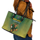 South Africa Rugby Leather Tote Bag Go Springboks Mascot Champion