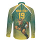 Custom South Africa Rugby Long Sleeve Button Shirt Go Springboks Mascot Champion
