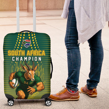 South Africa Rugby Luggage Cover Go Springboks Mascot Champion