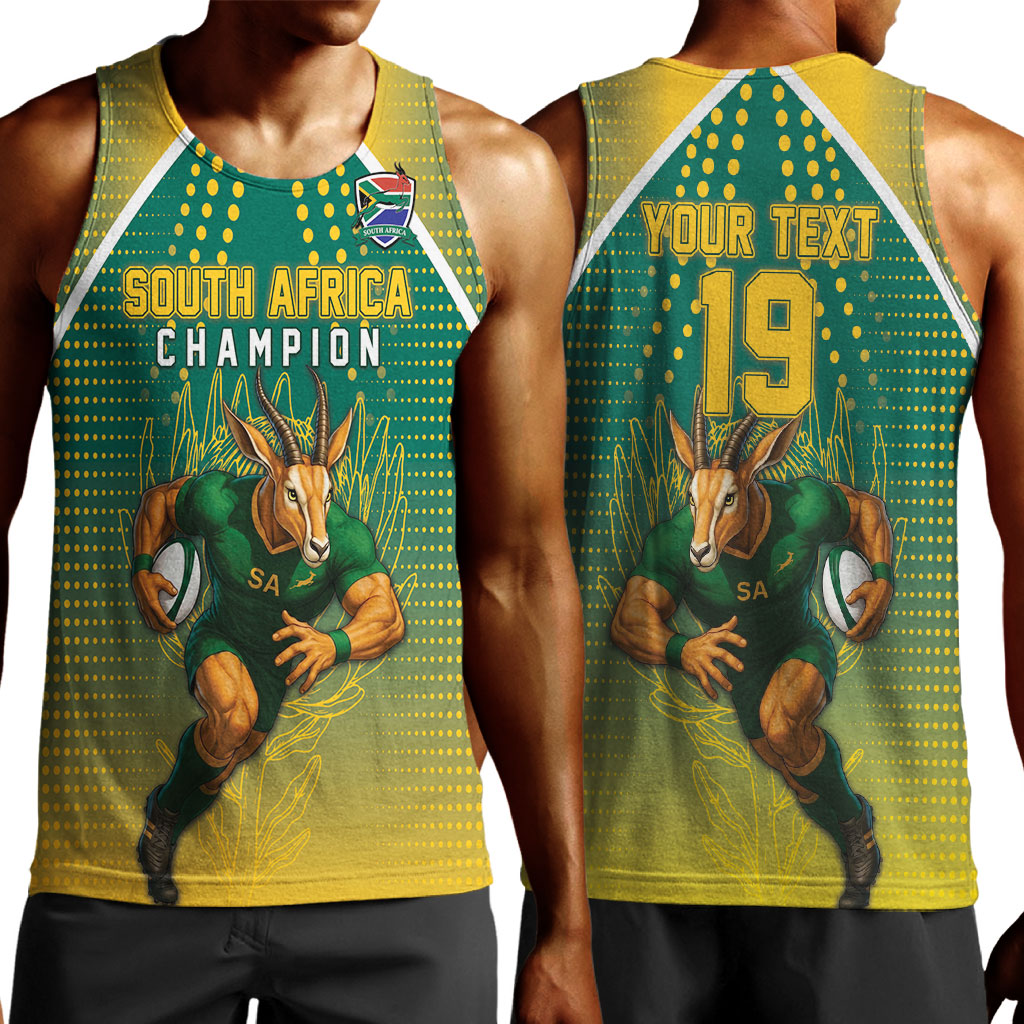 Custom South Africa Rugby Men Tank Top Go Springboks Mascot Champion