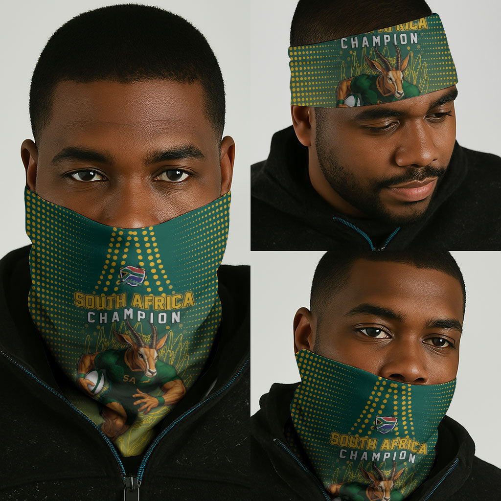 South Africa Rugby Neck Gaiter Go Springboks Mascot Champion