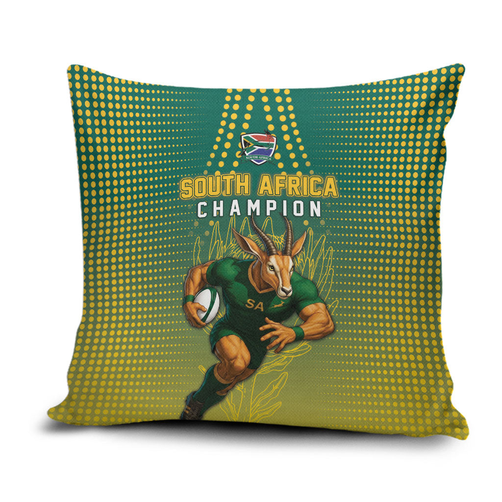 South Africa Rugby Pillow Cover Go Springboks Mascot Champion