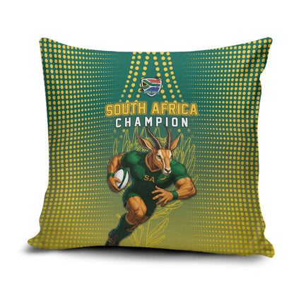 South Africa Rugby Pillow Cover Go Springboks Mascot Champion