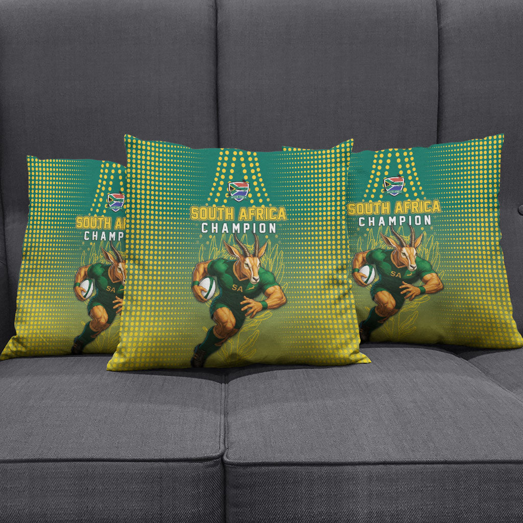 South Africa Rugby Pillow Cover Go Springboks Mascot Champion