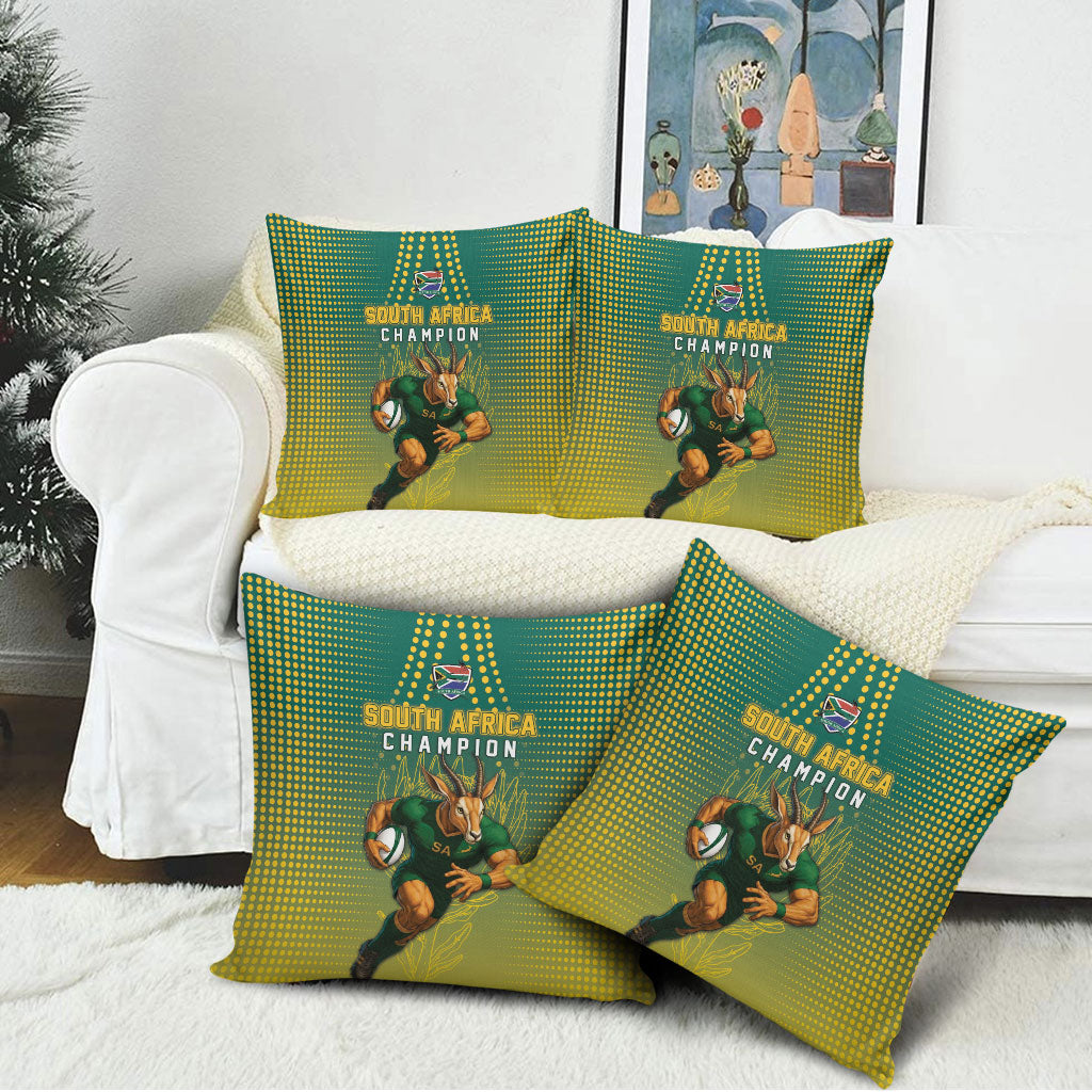 South Africa Rugby Pillow Cover Go Springboks Mascot Champion