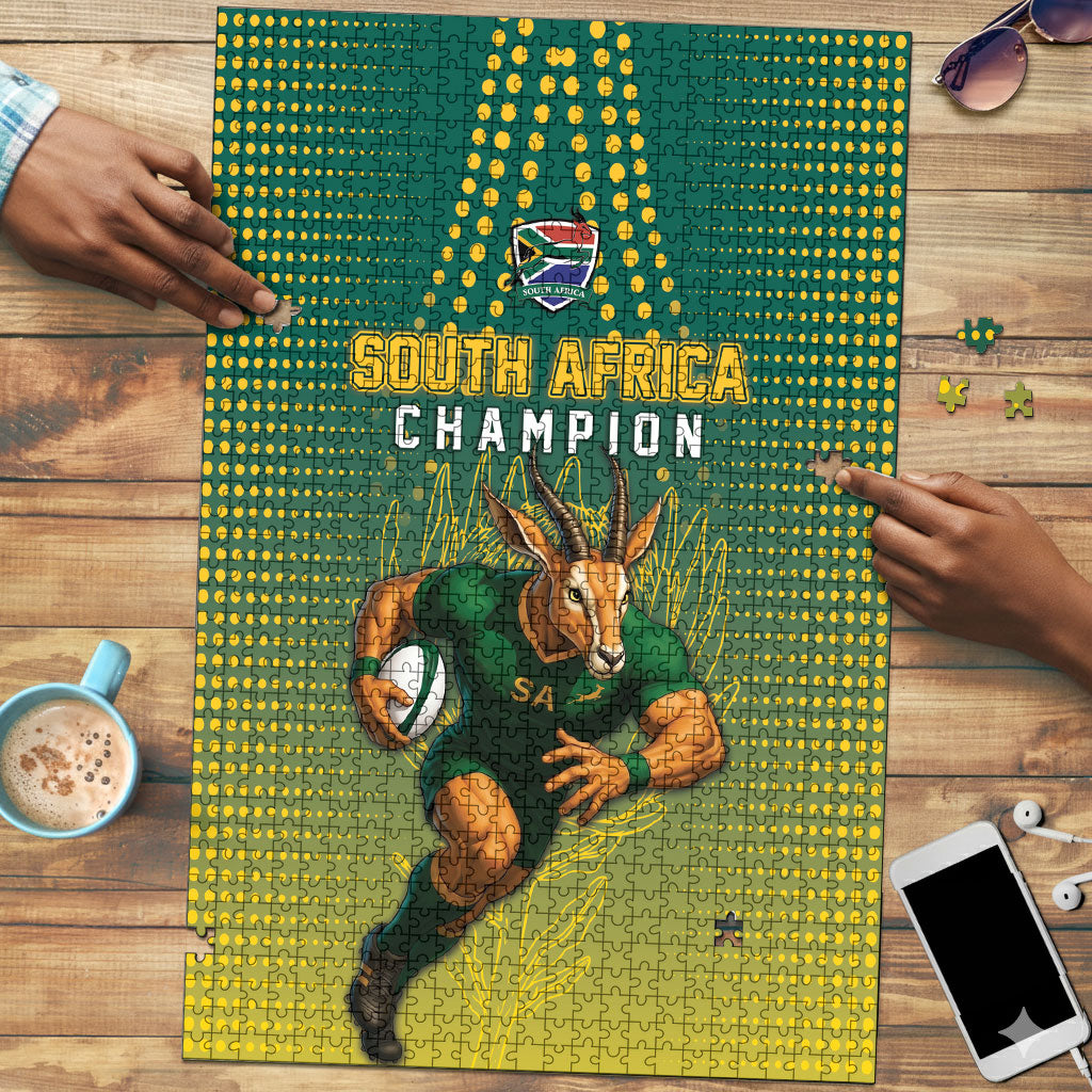 South Africa Rugby Puzzle Go Springboks Mascot Champion