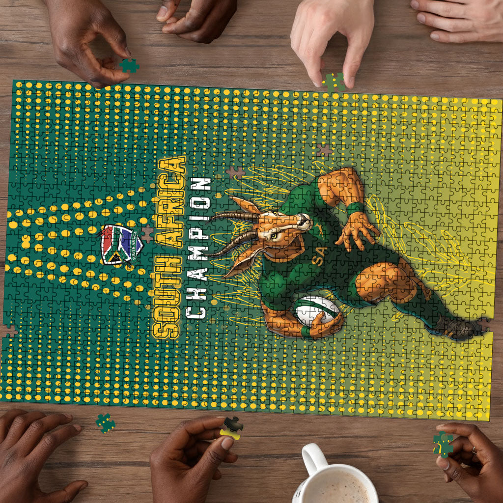 South Africa Rugby Puzzle Go Springboks Mascot Champion