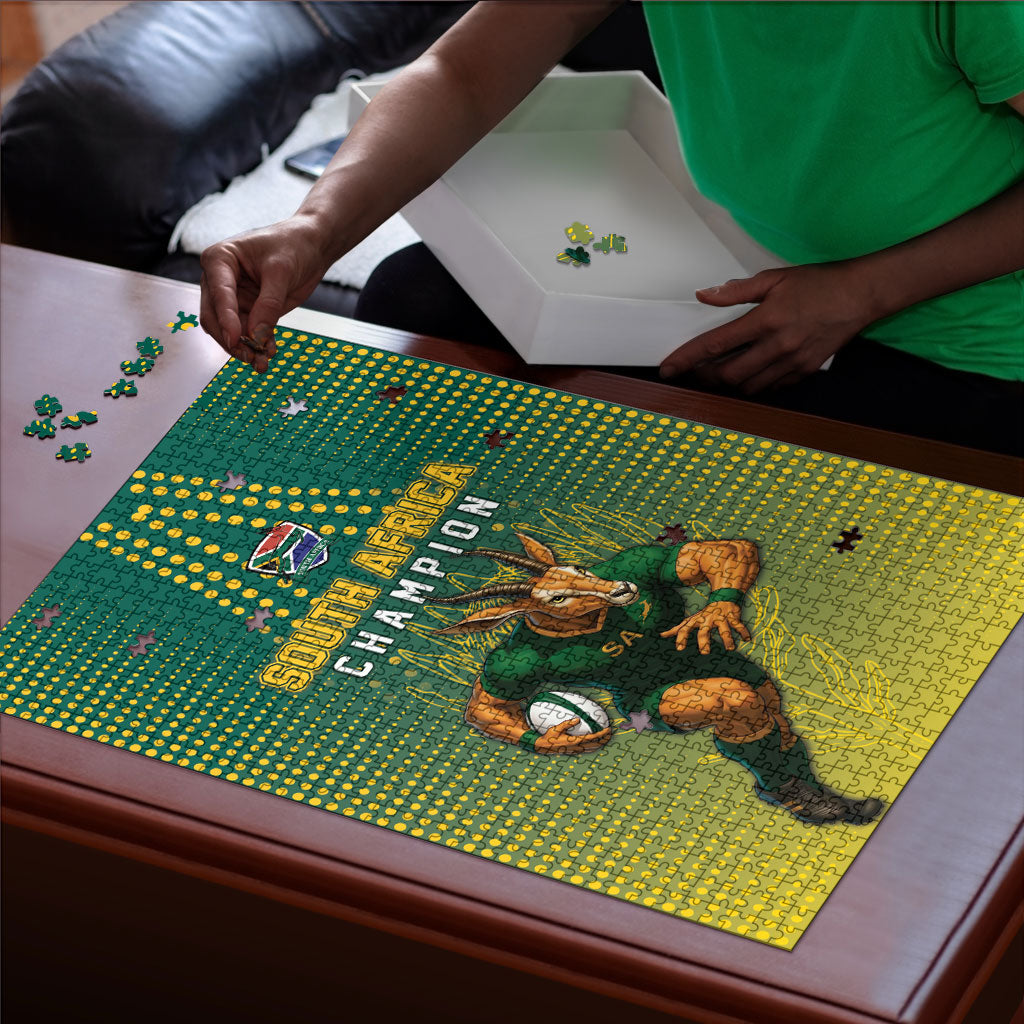 South Africa Rugby Puzzle Go Springboks Mascot Champion