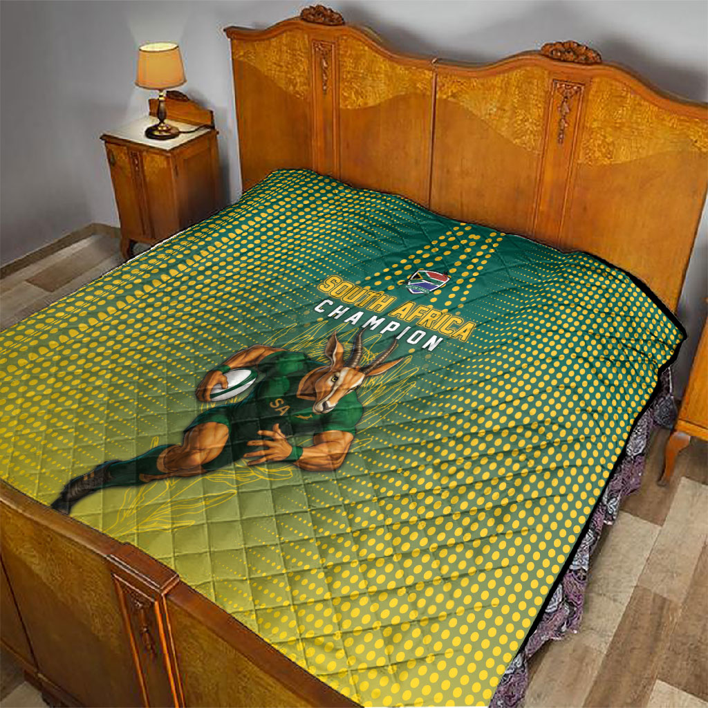 South Africa Rugby Quilt Go Springboks Mascot Champion