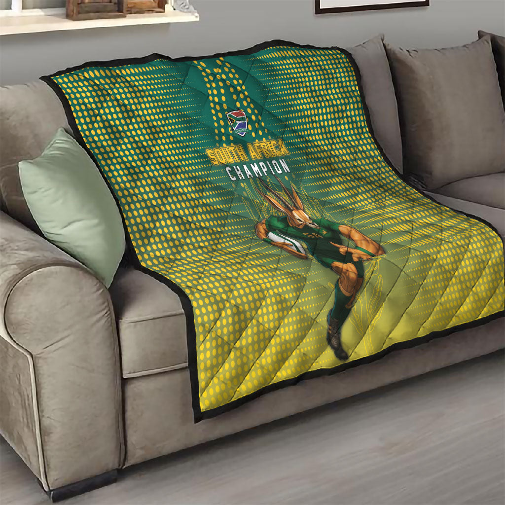 South Africa Rugby Quilt Go Springboks Mascot Champion