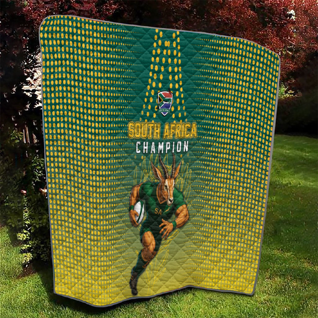 South Africa Rugby Quilt Go Springboks Mascot Champion