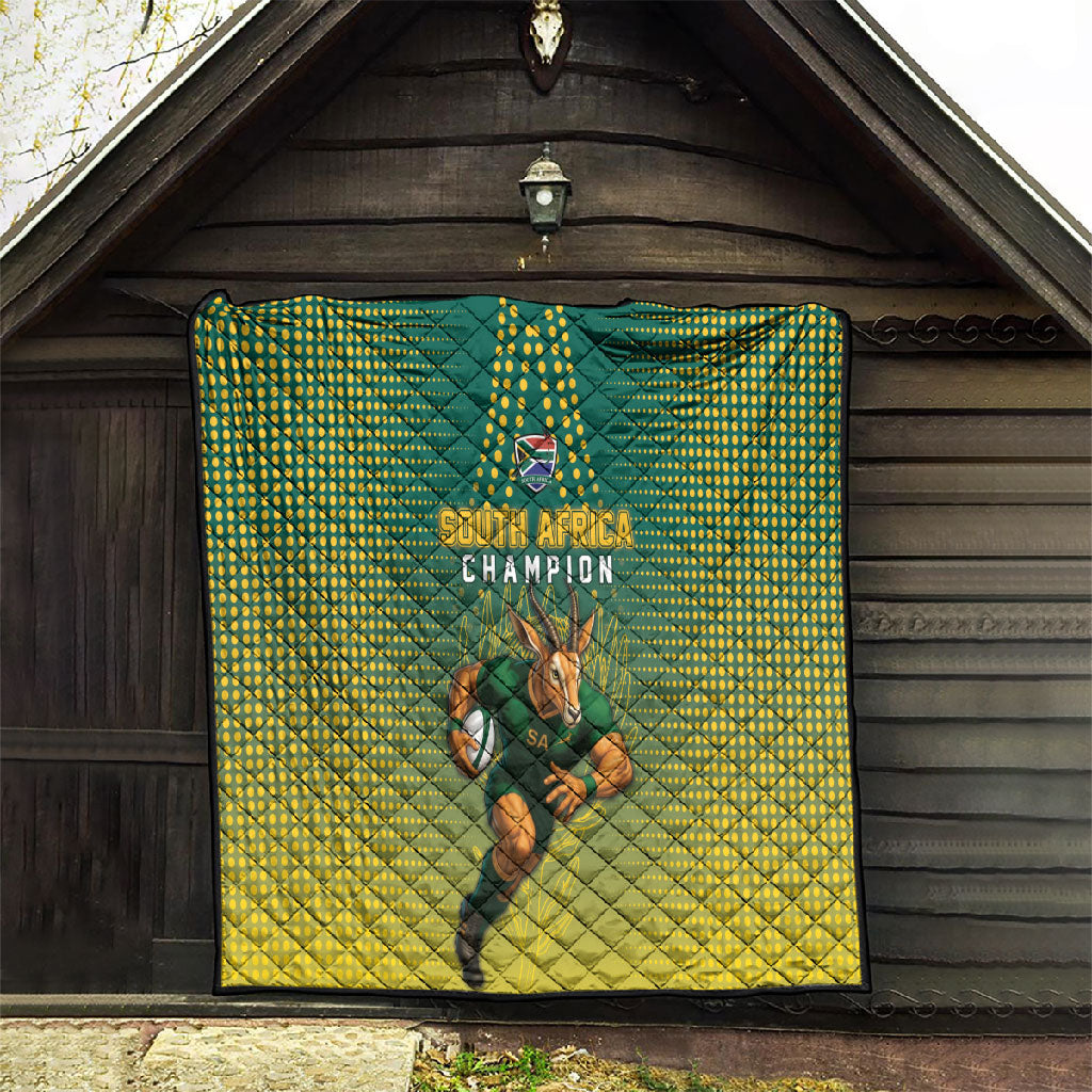 South Africa Rugby Quilt Go Springboks Mascot Champion
