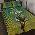 South Africa Rugby Quilt Bed Set Go Springboks Mascot Champion