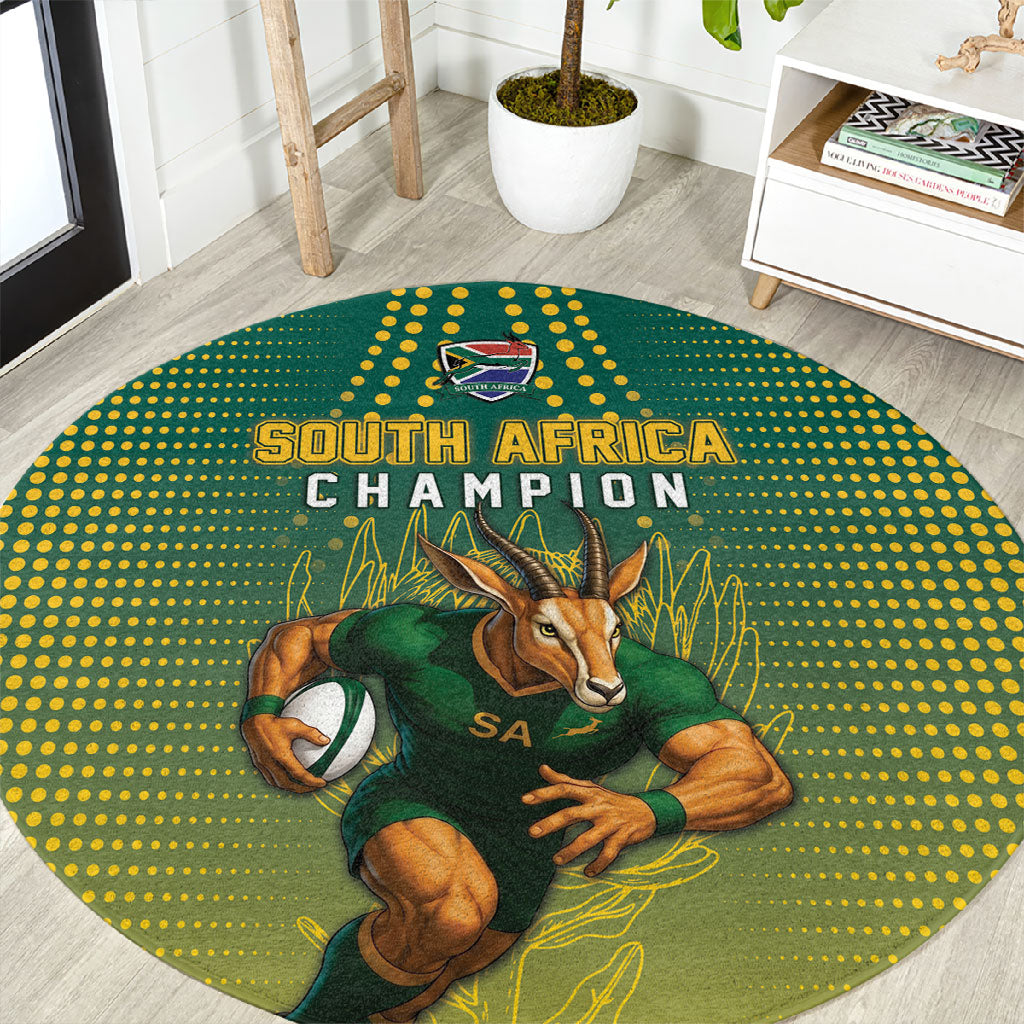 South Africa Rugby Round Carpet Go Springboks Mascot Champion
