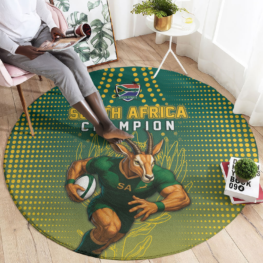 South Africa Rugby Round Carpet Go Springboks Mascot Champion