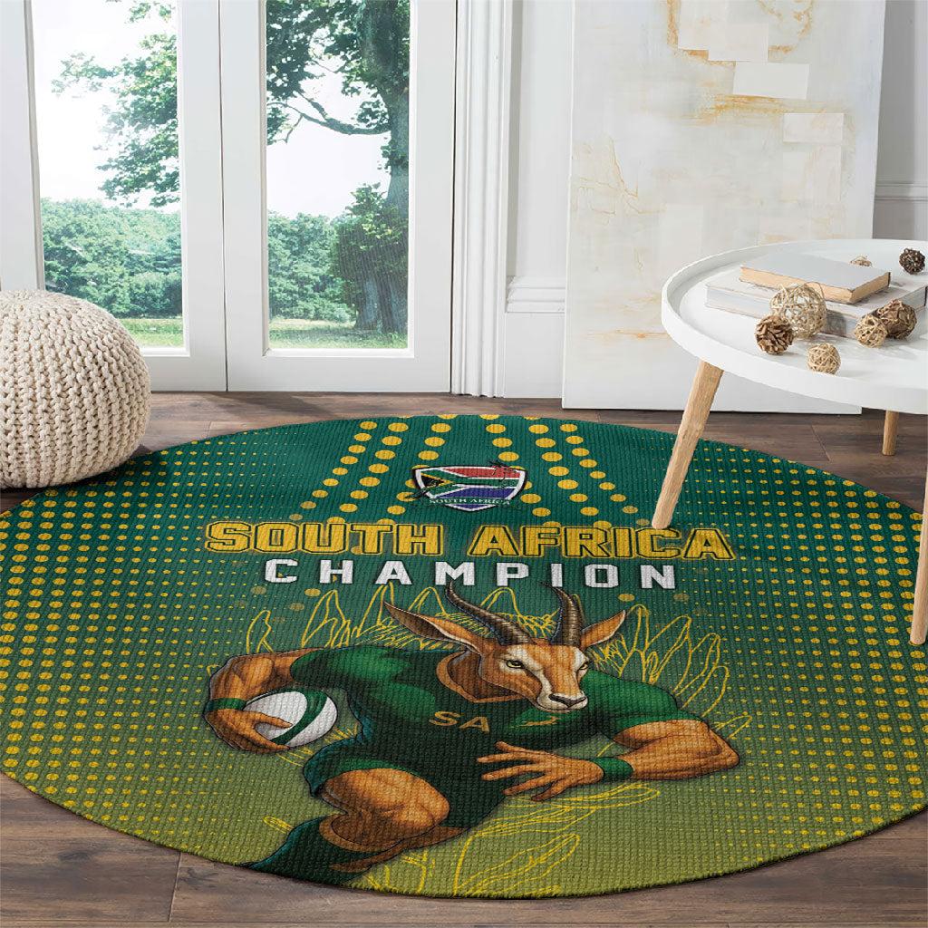 South Africa Rugby Round Carpet Go Springboks Mascot Champion
