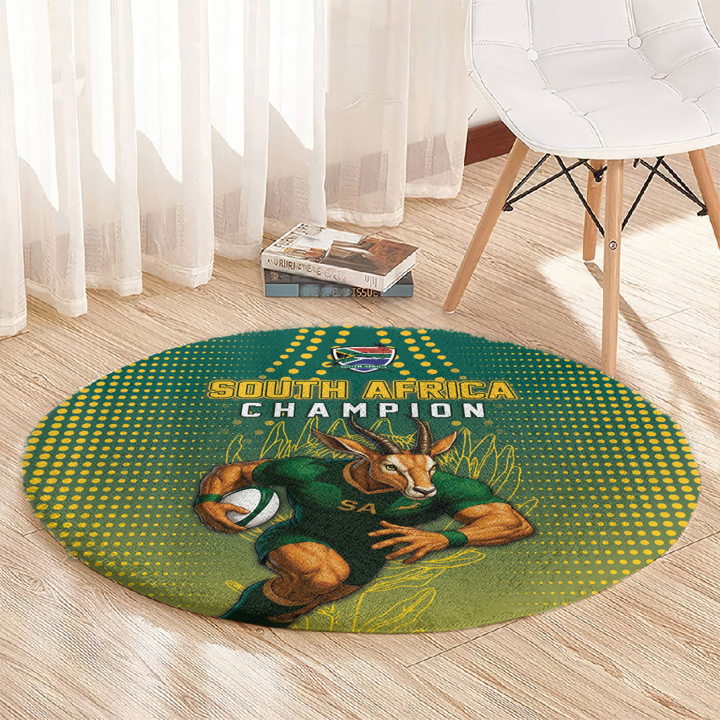 South Africa Rugby Round Carpet Go Springboks Mascot Champion