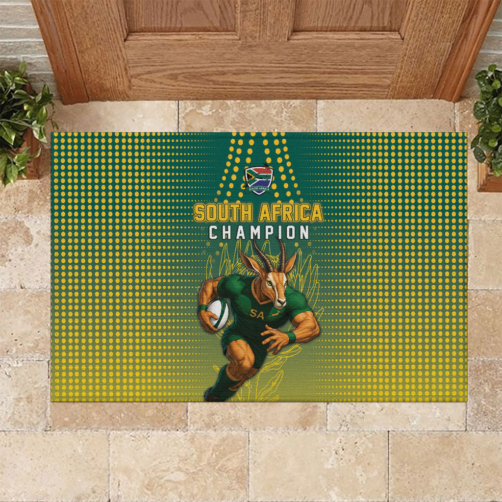 South Africa Rugby Rubber Doormat Go Springboks Mascot Champion
