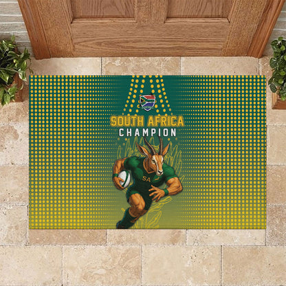 South Africa Rugby Rubber Doormat Go Springboks Mascot Champion
