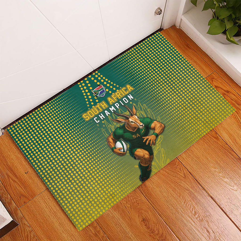 South Africa Rugby Rubber Doormat Go Springboks Mascot Champion
