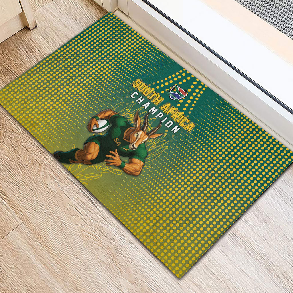 South Africa Rugby Rubber Doormat Go Springboks Mascot Champion