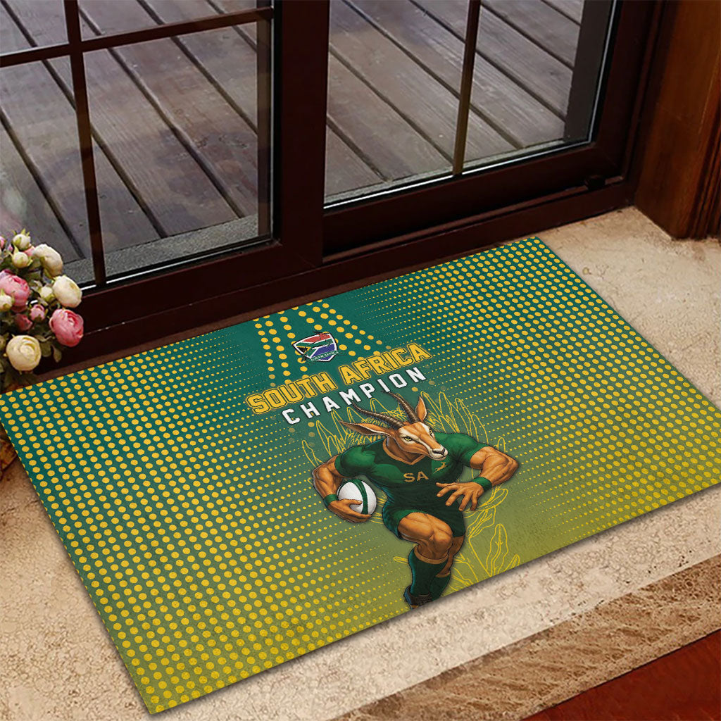 South Africa Rugby Rubber Doormat Go Springboks Mascot Champion