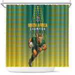 South Africa Rugby Shower Curtain Go Springboks Mascot Champion