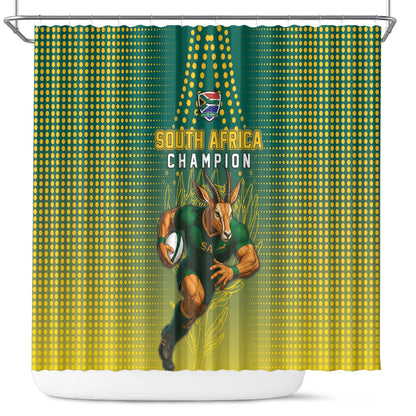 South Africa Rugby Shower Curtain Go Springboks Mascot Champion