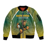 Custom South Africa Rugby Sleeve Zip Bomber Jacket Go Springboks Mascot Champion